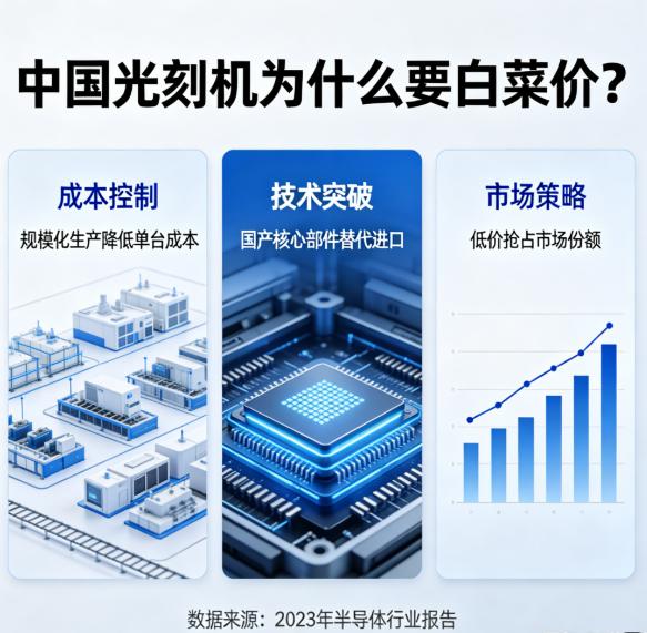 中国光刻机为什么要往低价方向走，被大家称作白菜价？不少人会疑惑：砸大钱研发的