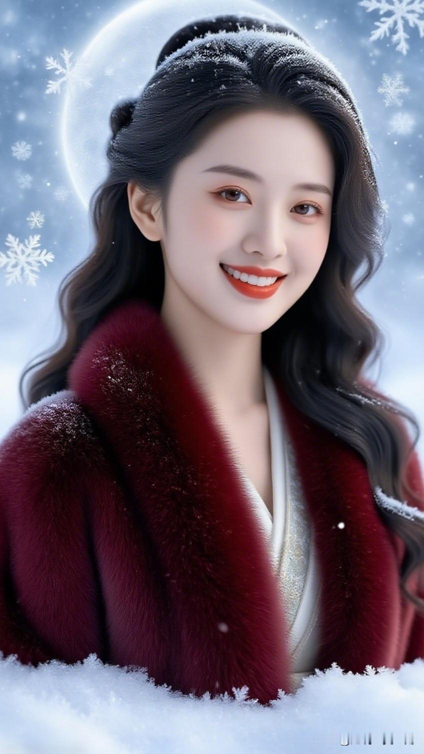 冬日雪景中的甜美笑容，暖心冬日穿搭。女人最耐看的长相是什么样的