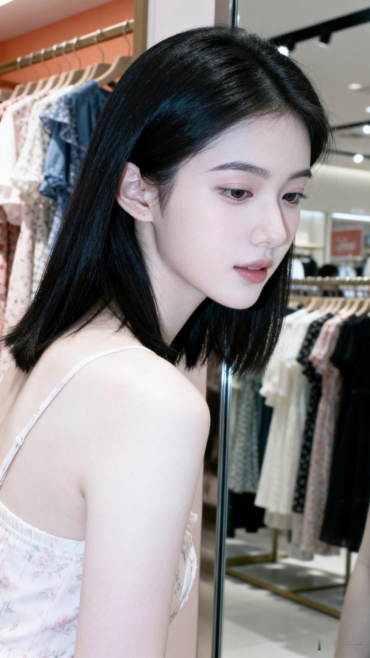 甜美小仙女的穿搭：哪个女生不爱逛街呢？不爱买包包，就爱试衣服，挑来挑去，试试这款