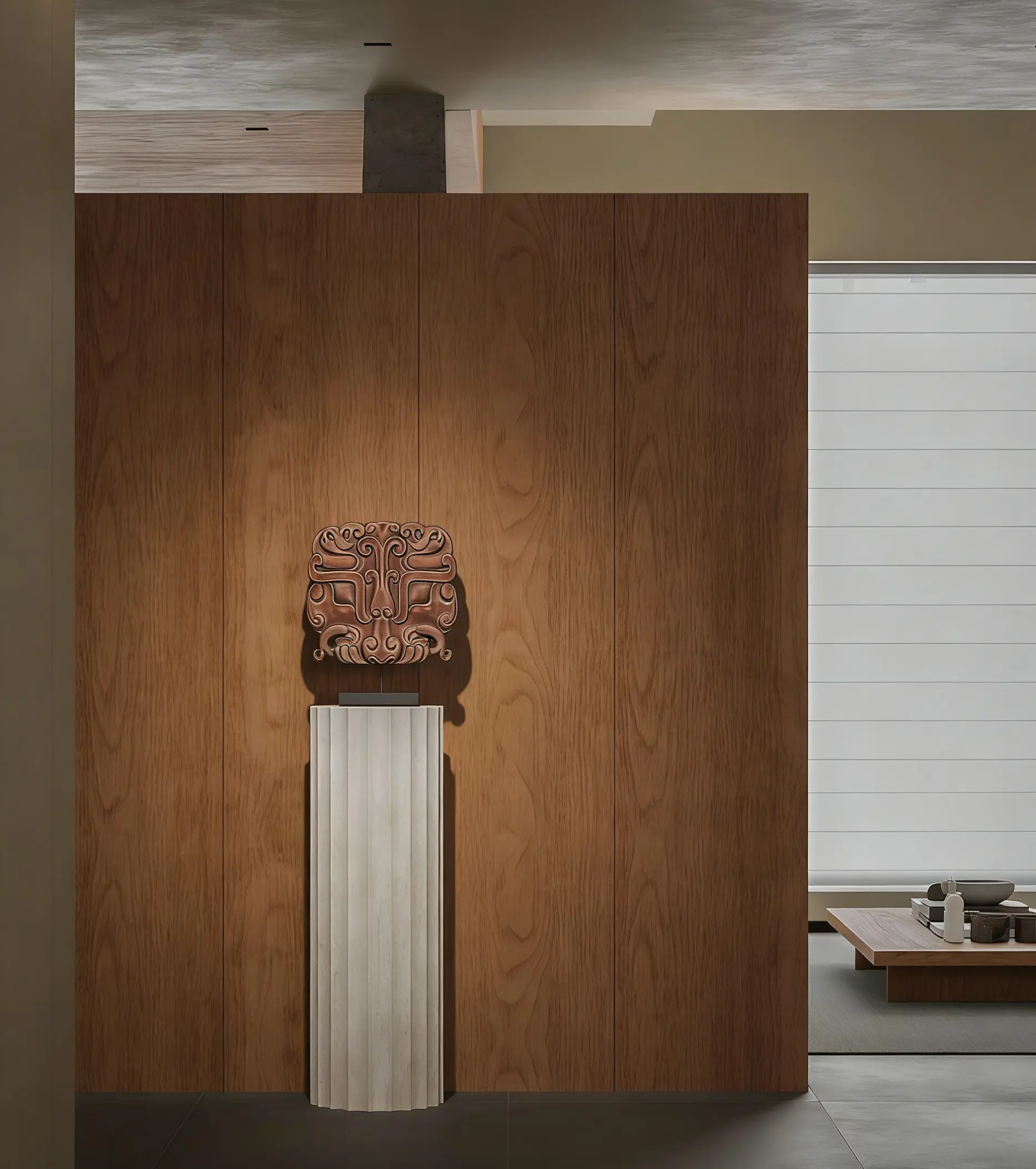 现代东方别墅设计。 没有传统中式那种老气、厚重的设计， 大面积温润木饰...