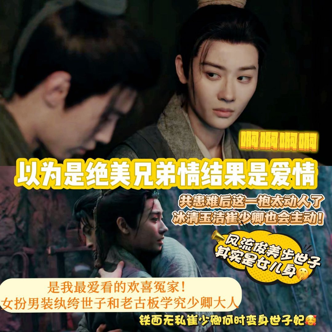 以为是绝美兄弟情结果是绝美爱情太子那句“那她若不是儿郎呢”简直是致命一击，崔晋