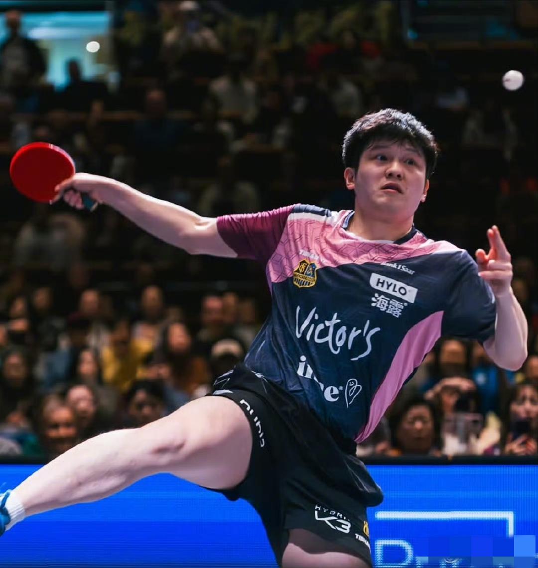 德国媒体镜头下拍摄的赛场樊振东，完全力量之美的代名词！腾空而起挥动球拍，聚精会
