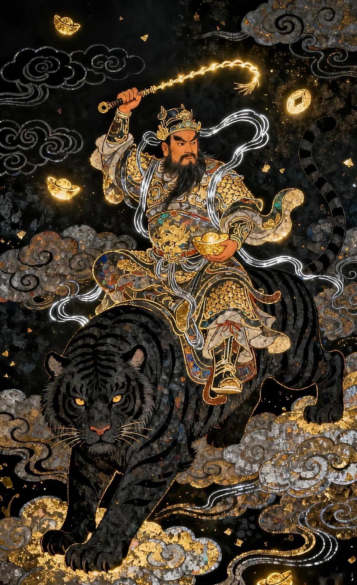 财神赵公明主管财源，助招财纳福；虔诚礼拜，会保佑你接下来财源滚滚的！