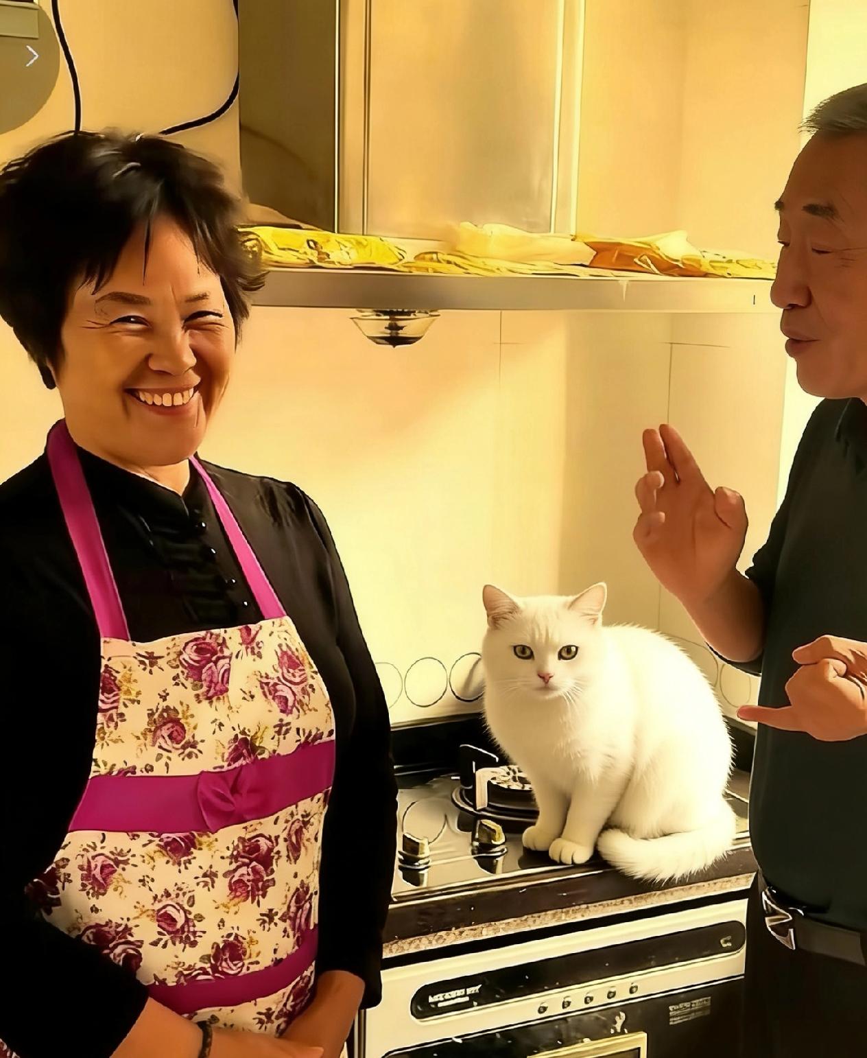 公婆两个人正在家里做饭，儿媳妇进屋后说：“哎，叔叔阿姨！”老两口在屋里找了半天，