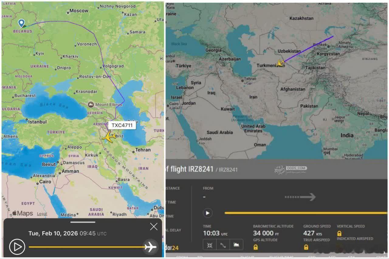 美伊对峙基本是每天吧来自俄罗斯、中国和白俄罗斯的货运飞机载着货物不断抵达伊朗。