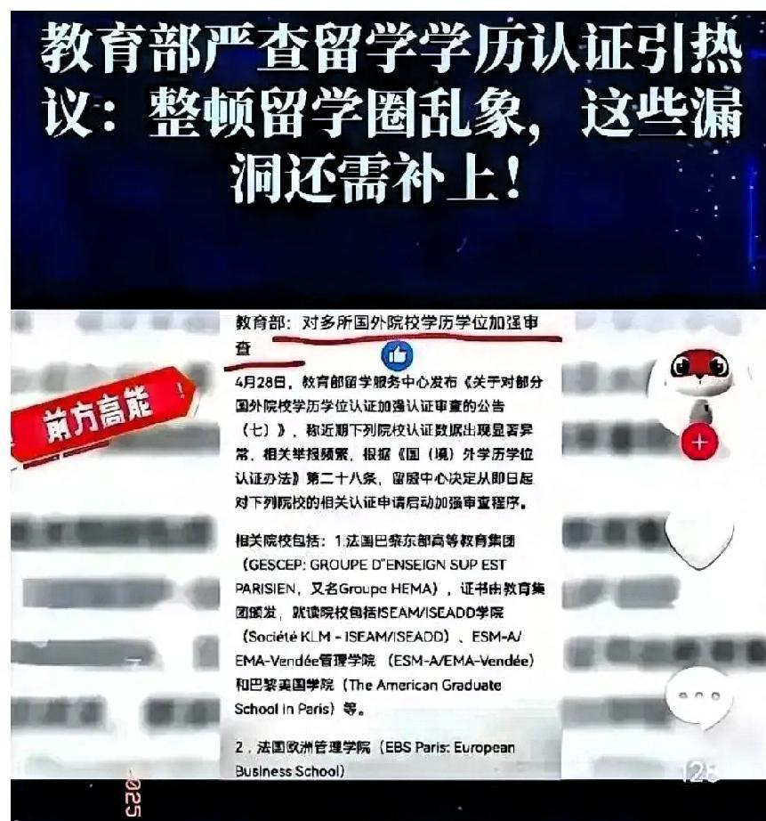 镀金文凭的棺材板终于被钉死了！教育部这记重拳砸下来，某些混迹在塞纳河畔的