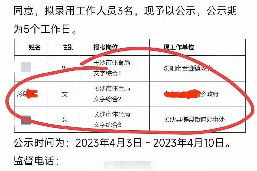 霸占他人车位的彭某，原本是乡政府公务员，2023年长沙遴选，体育局文字综合2，只