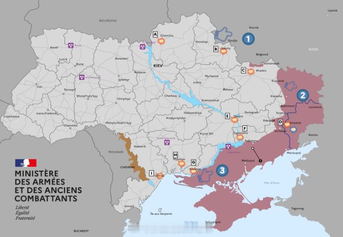 法国国防部5月21号对乌克兰战局出的简报。总体局势：领土收益情况如下：•过去