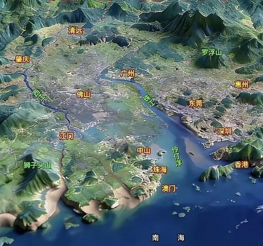 珠三角地形地貌图。清远市的清城区应该划入珠三角范围，让清城区回归广州吧，由英德带