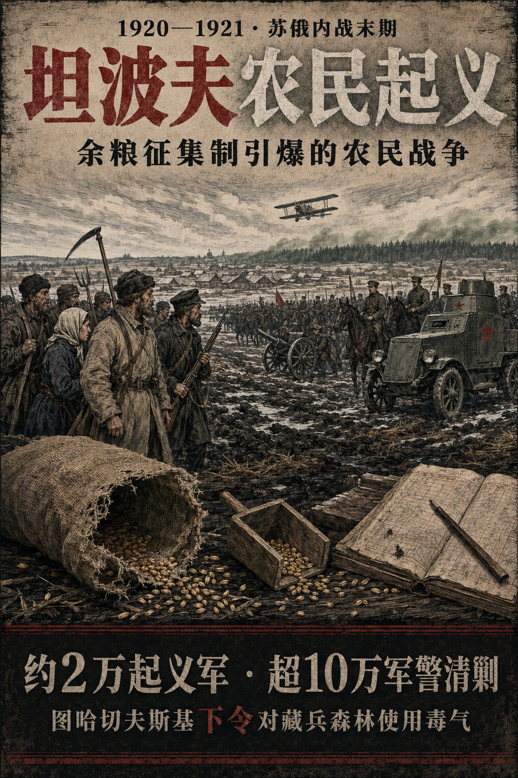 Claude讲述苏俄爆发的坦波夫农民起义。坦波夫起义（1920—1921年）是苏