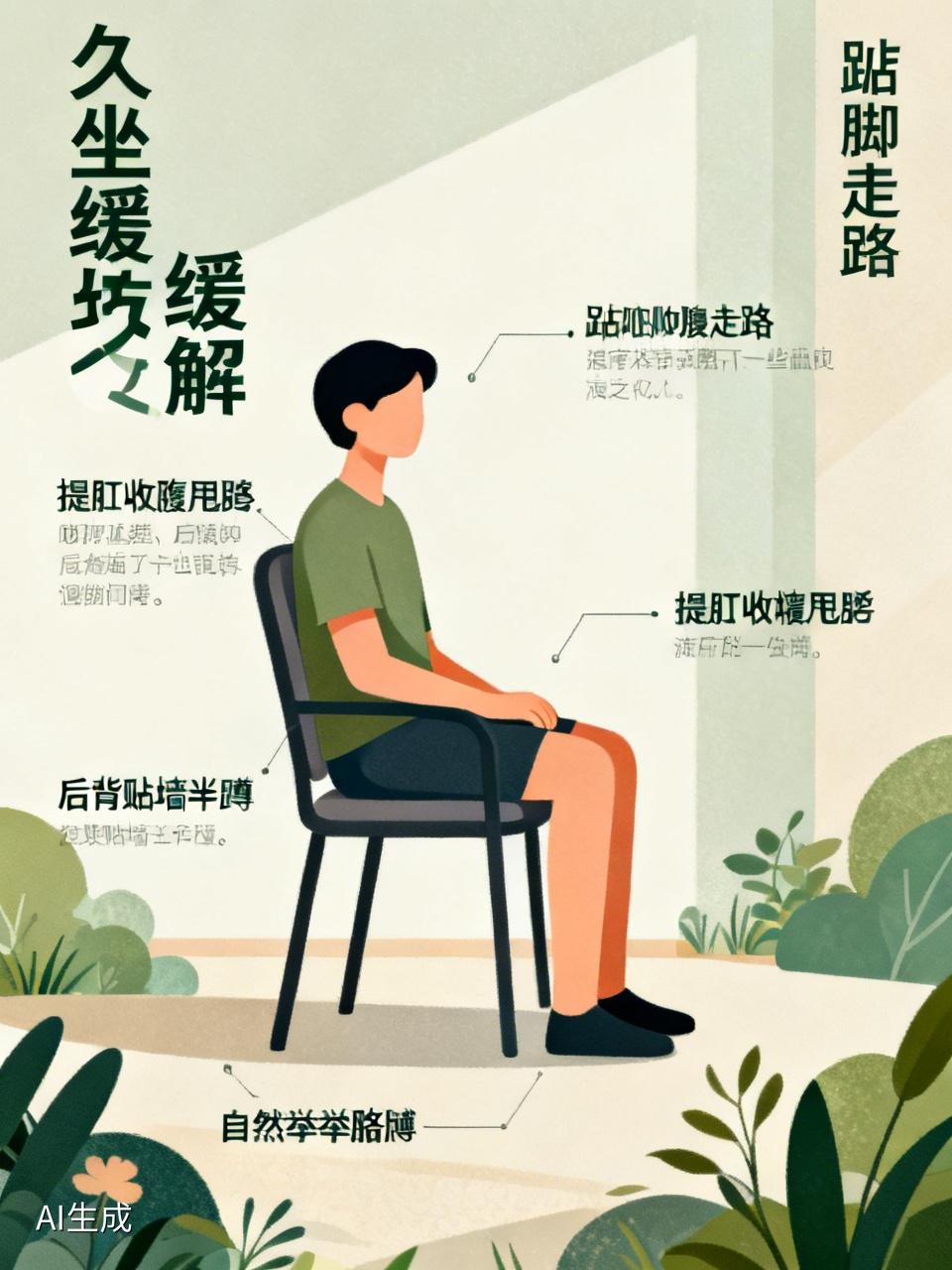 每天久坐不动,胖了怎么办?①踮起脚，用脚掌走路10分钟②走路时候提肛收腹