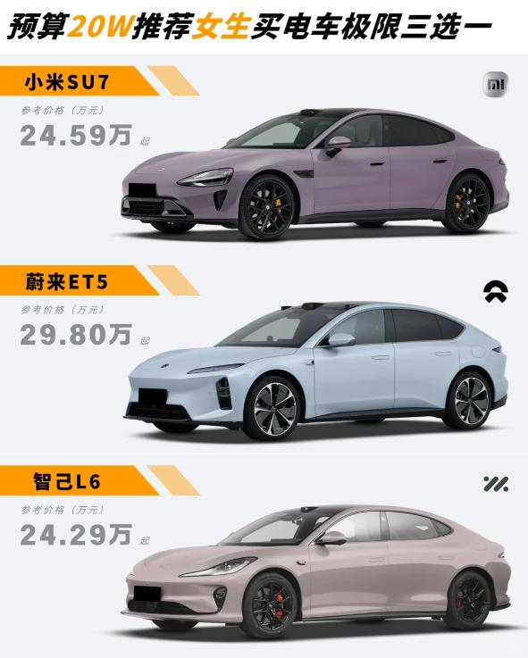 预算20万❗️女生纯电轿跑天花板，每款都让人心动💓宝子们快看过来🔥预算2