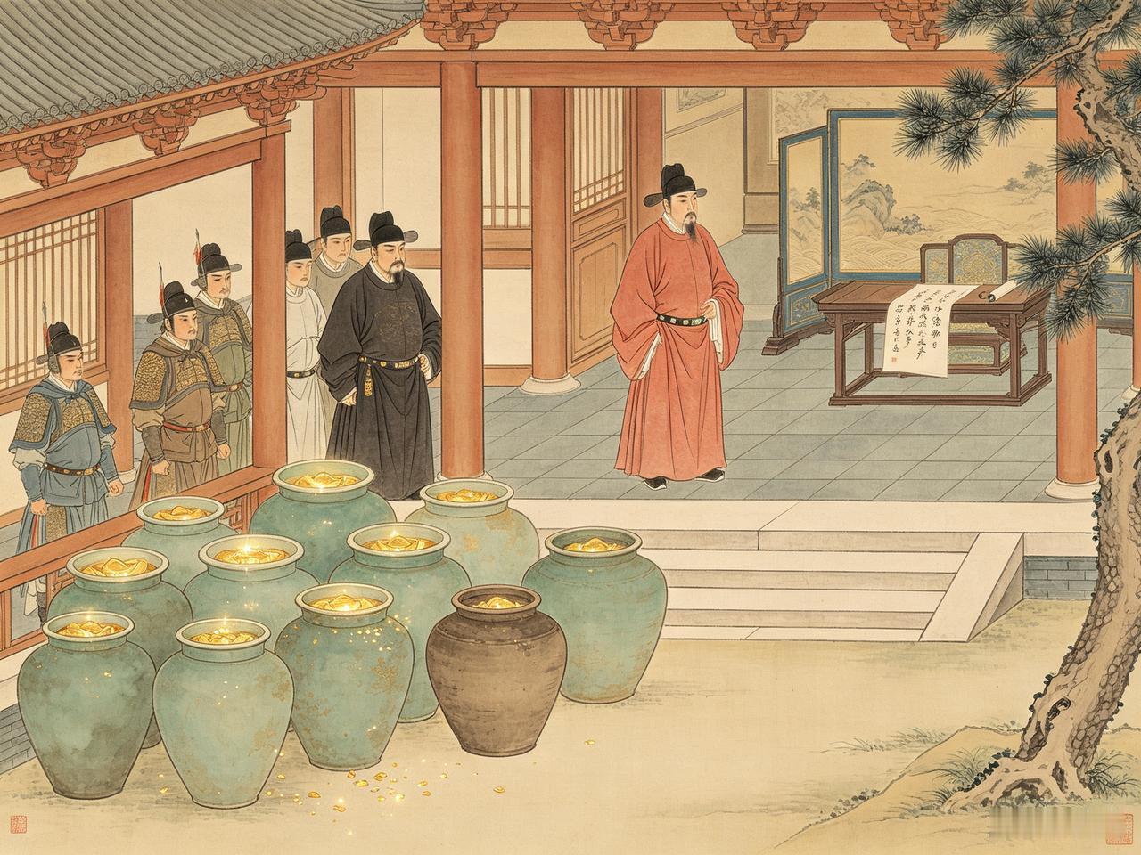 开宝六年（973年），赵匡胤没打招呼，突然驾临宰相赵普的府邸。发现堂下左廊的柱子