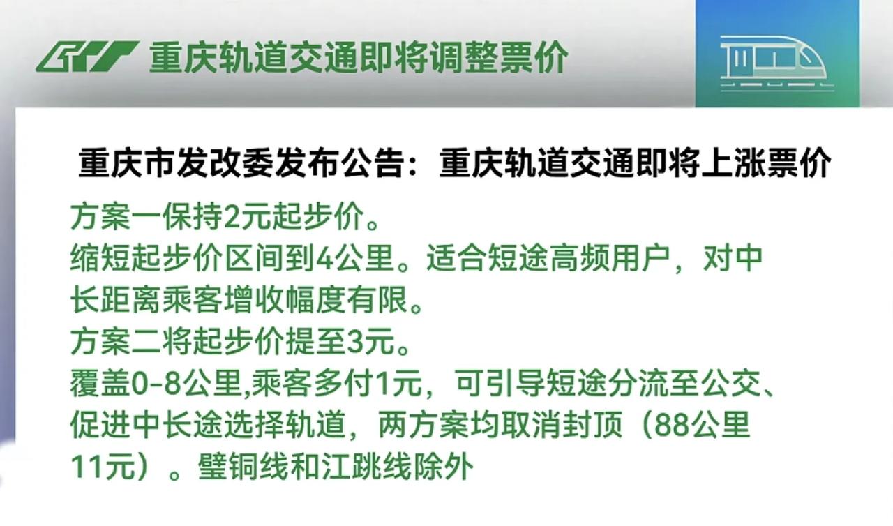 重庆轻轨要涨价！有可能起步价涨到三块，全程票价涨到11块。作为普通市民肯定不愿意
