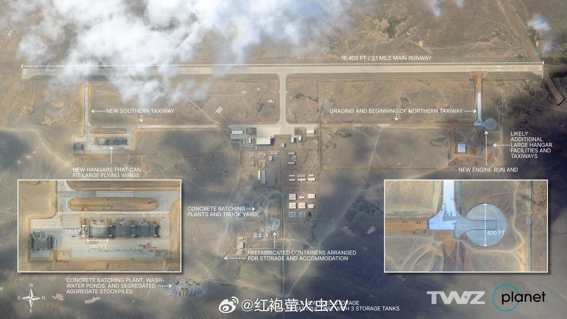 外媒报道，罗布泊基地最近几个月明显扩张，新的机库、滑行道、基础设施正在成形。这次