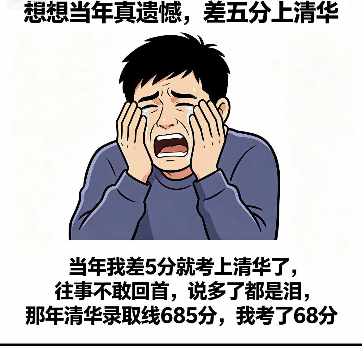 想想当年真遗憾，差五分上清华