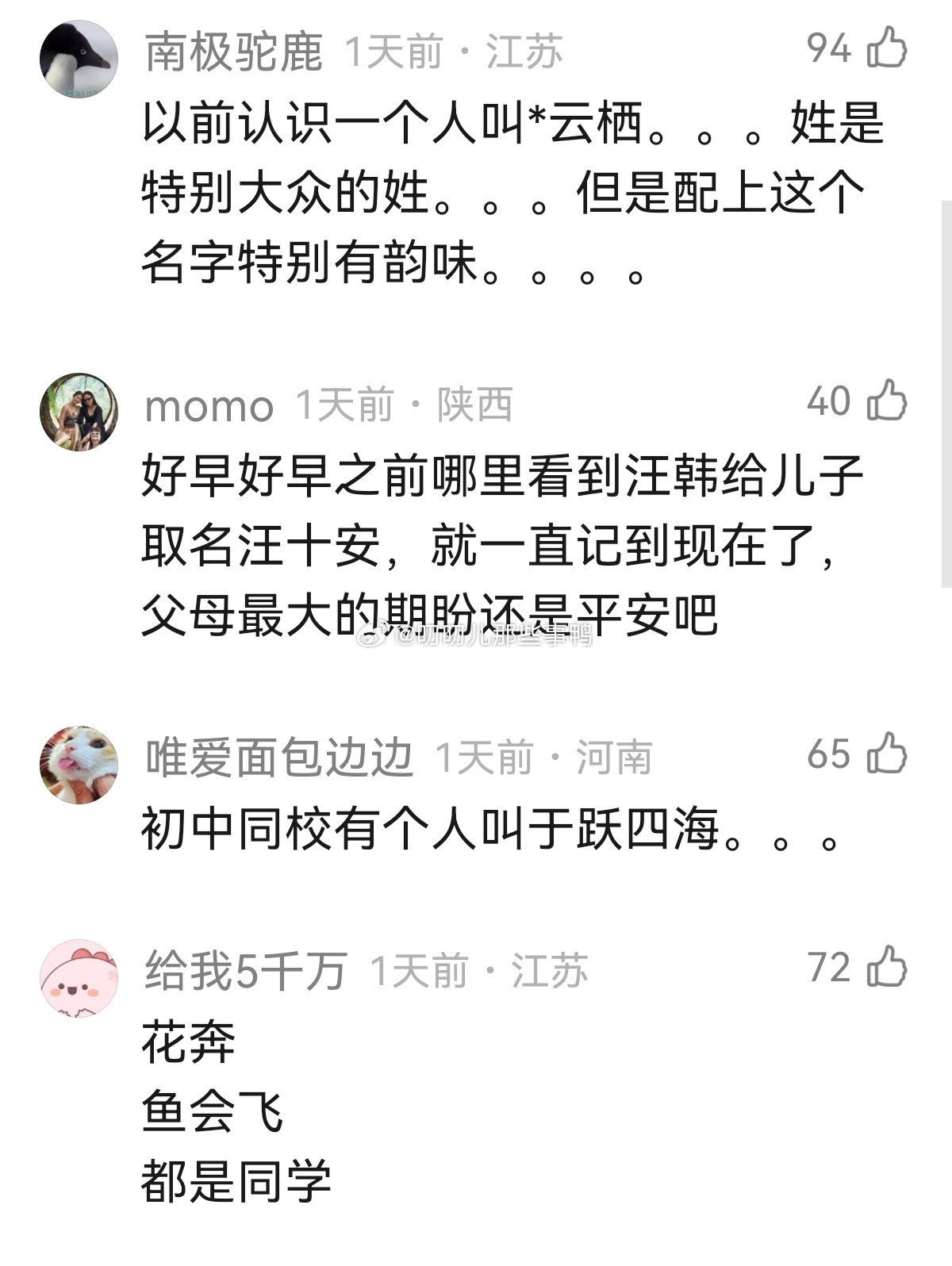 大家🈶见过什么记忆深刻的名字吗？