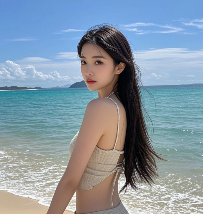 娇俏比基尼美女，回眸瞬间心动满分