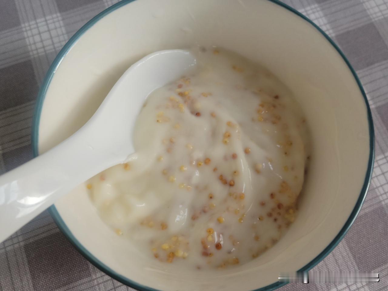 儿子买的内蒙奶食。他没有在家吃完，留给了我。今晚我就吃这些，用酸奶泡炒米。可