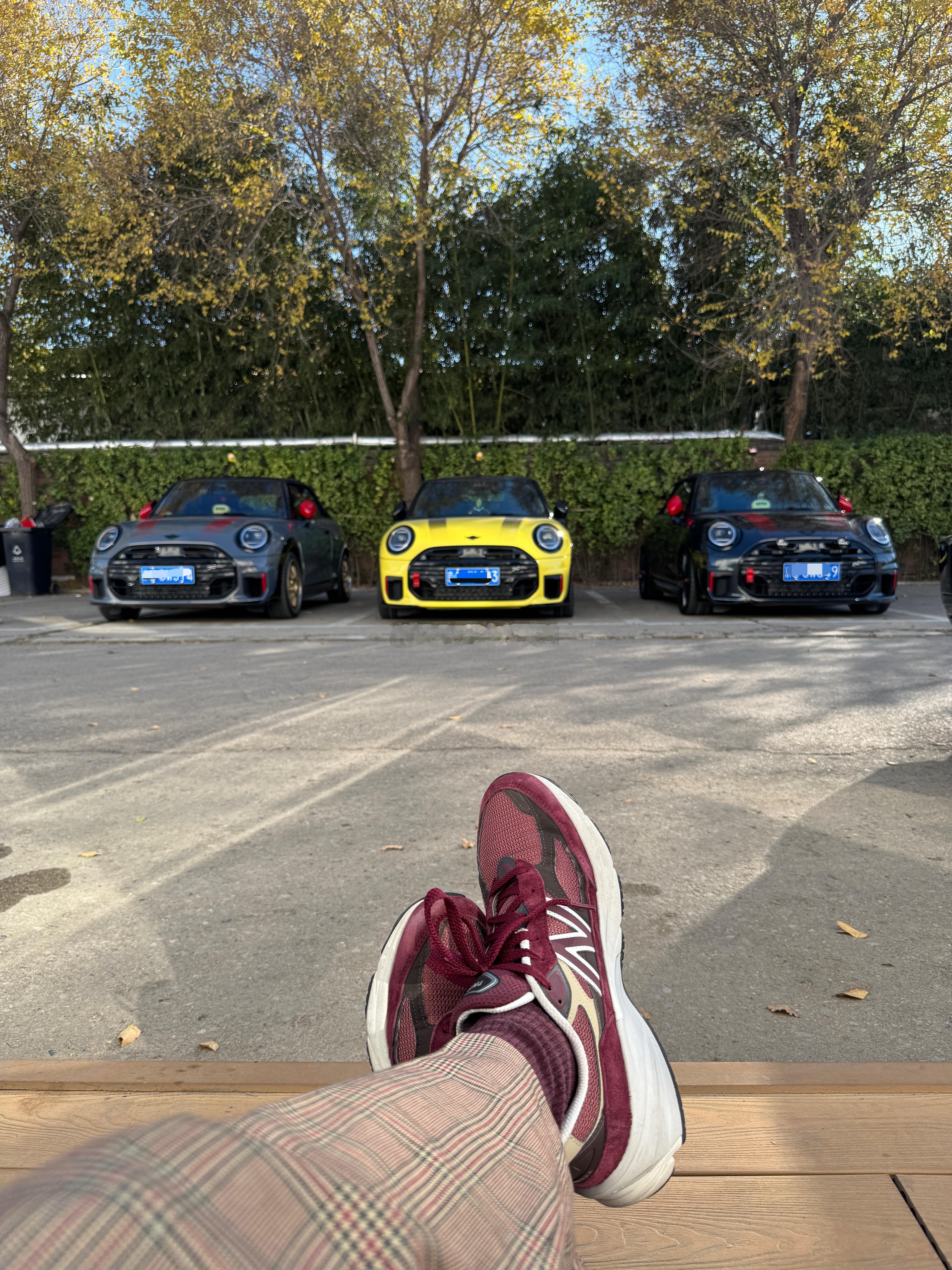 喝着咖啡，晒着太阳，看着爱车🚗