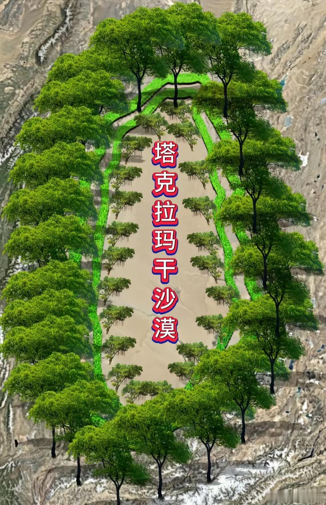 全球第二大沙漠，塔克拉玛干沙漠已经完成第一道锁边，正在进行第二道锁边。第一道锁边