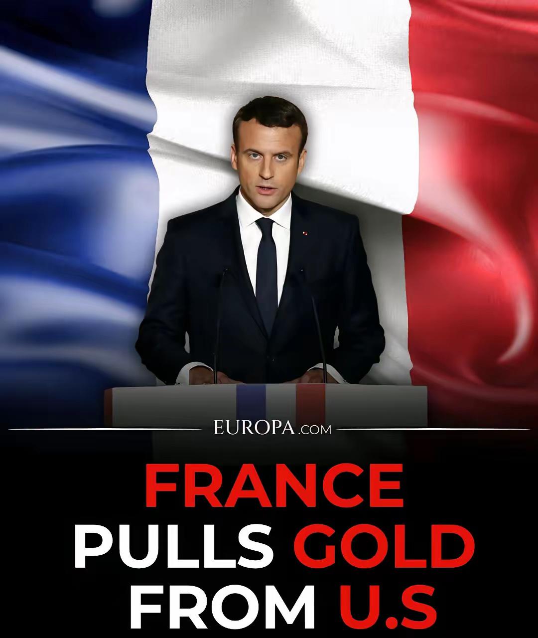 马克龙给了特朗普一个大打击。​马克龙出售了存放在纽约的129吨法国黄金，并