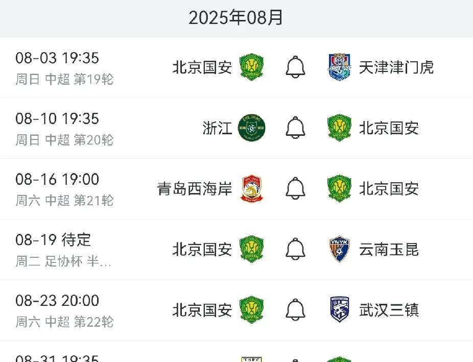 国安8月决定赛季走向，不换思想就换人？在北京国安7月遭遇滑铁卢后，国安已经落后
