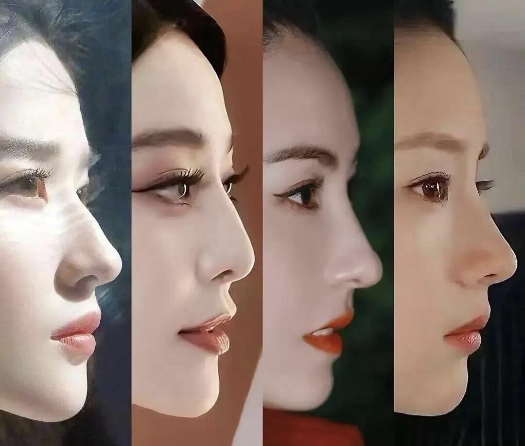 单论侧颜，刘亦菲的颜值才是独一无二的存在，在几位演员中，她刚刚好，不胖不瘦，侧脸