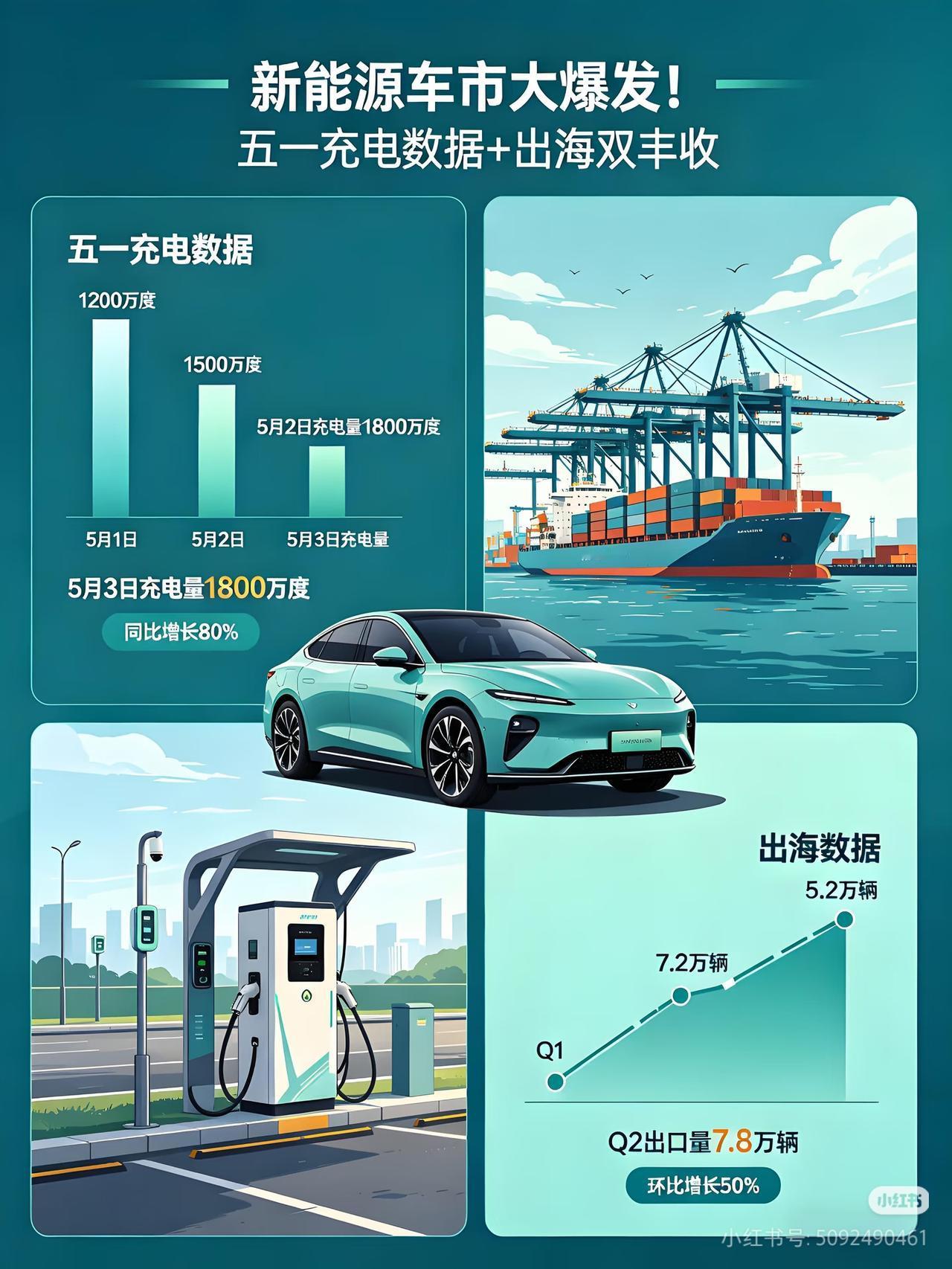 新能源车彻底杀疯！五一数据+出海双双爆量🔥整个五一假期，新能源车的真实爆