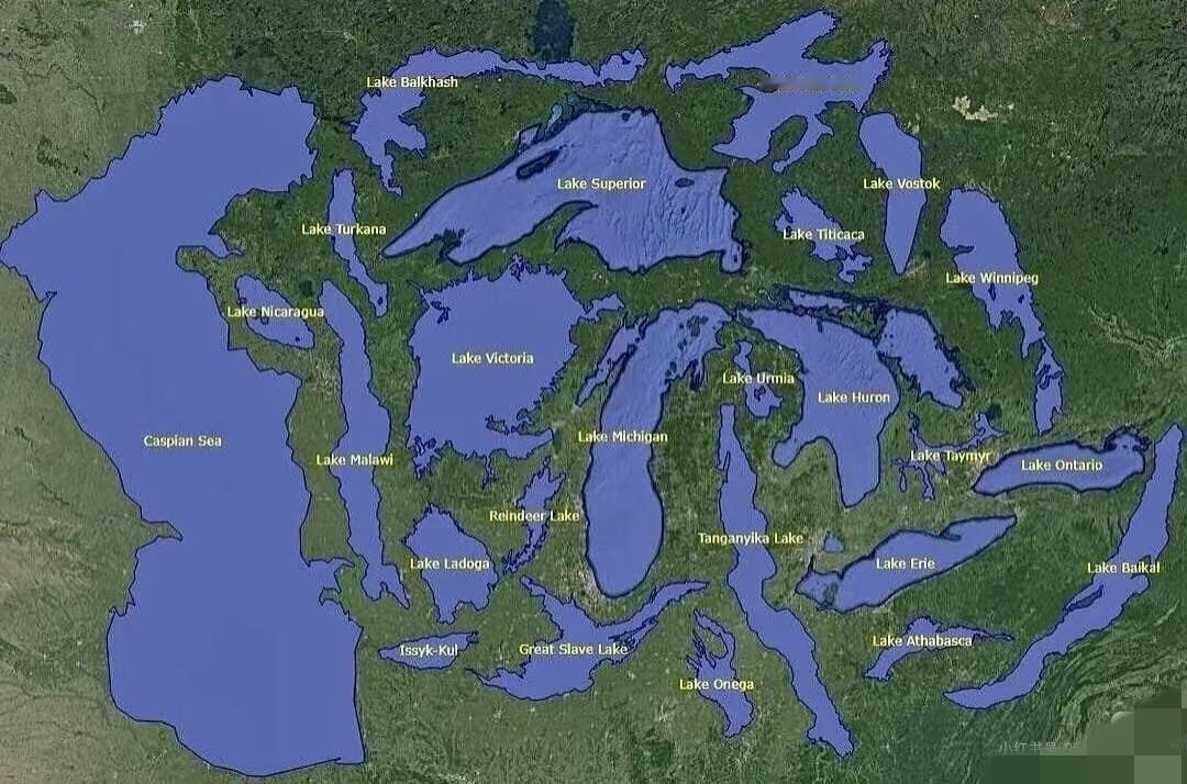 把全世界的大湖都放在一起，你会得到…！！
