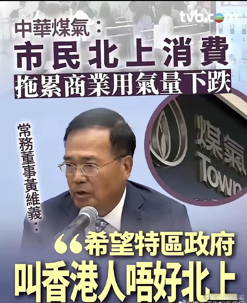 香港煤气企业负责人喊话，要求香港政府叫市民不要北上内地消费，因为这两年香港市民喜