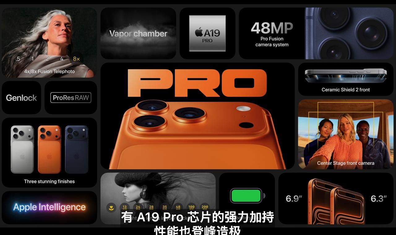 iPhone17Pro主要升级点，如图。感觉就是更实用全能了，性能续航提升，屏