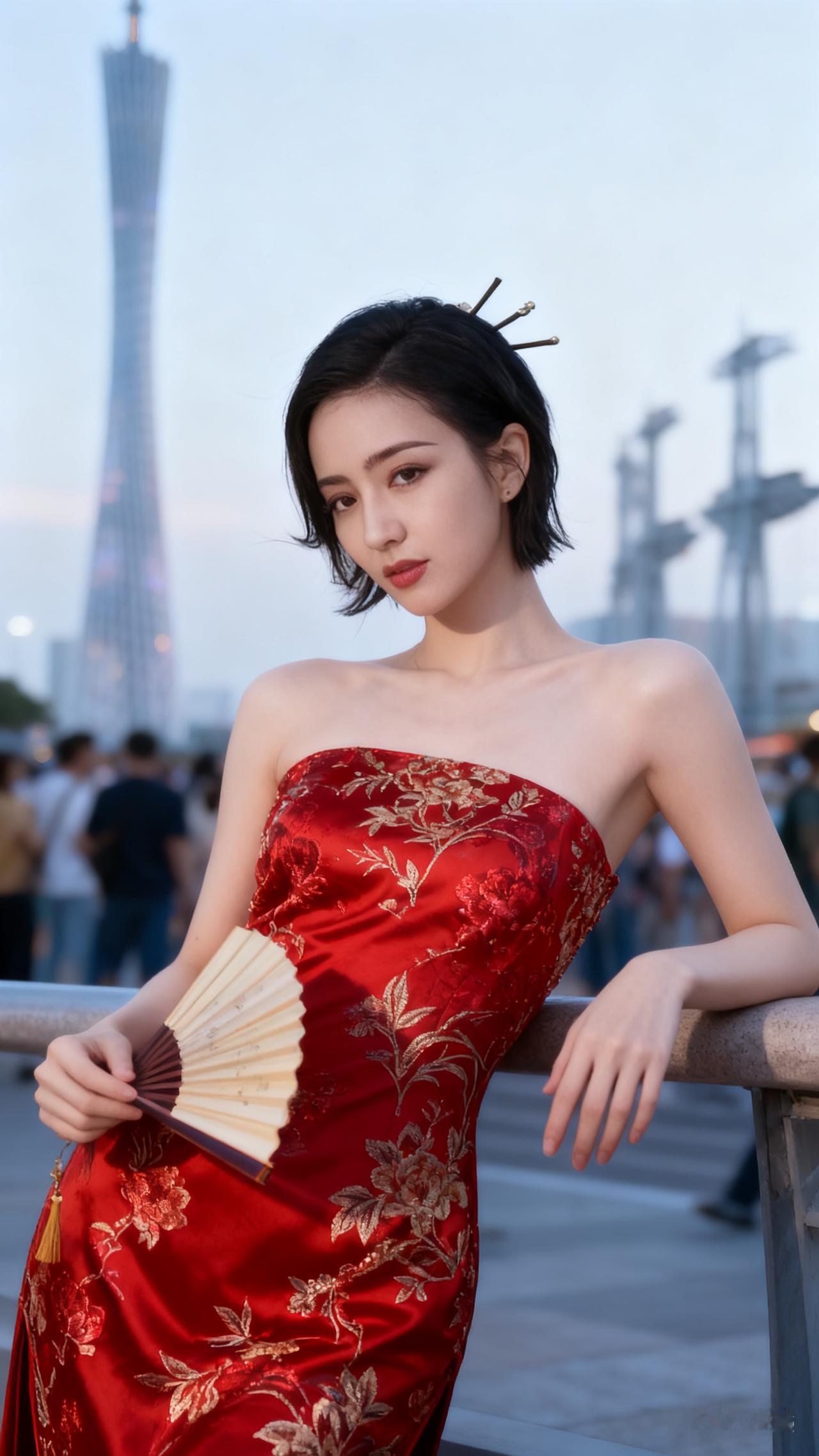 复古旗袍与现代建筑的完美融合，韵味十足！