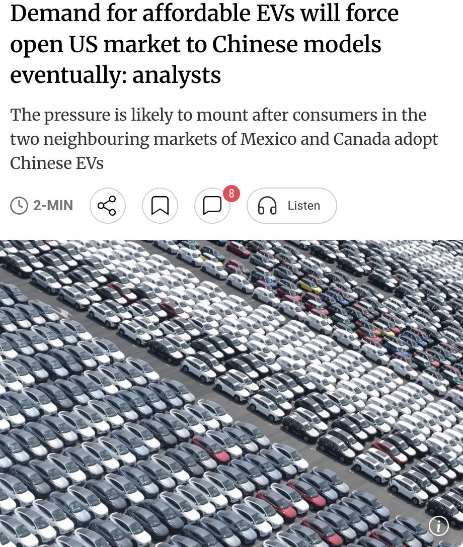 外媒：分析师认为，即便当前存在贸易壁垒，消费者对平价电动汽车的需求仍将在未来几年