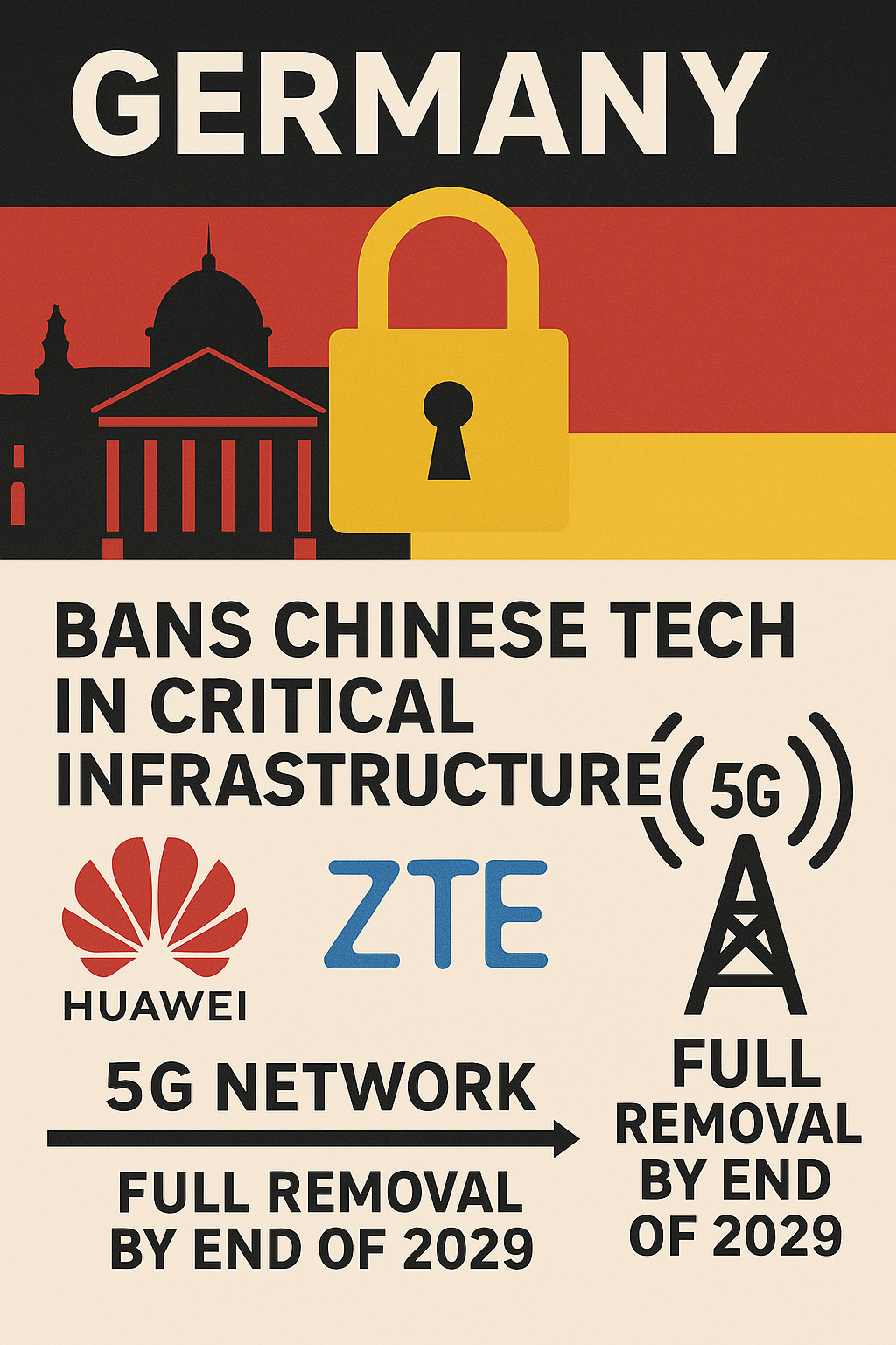 2024年起，德国已要求运营商在2026年底前把5G核心网中的华为、中