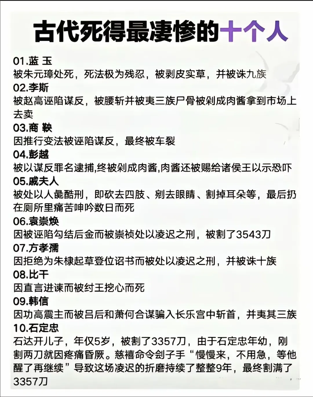 古代这十大惨死法，哪种死法不让人胆寒，你敢细想吗？