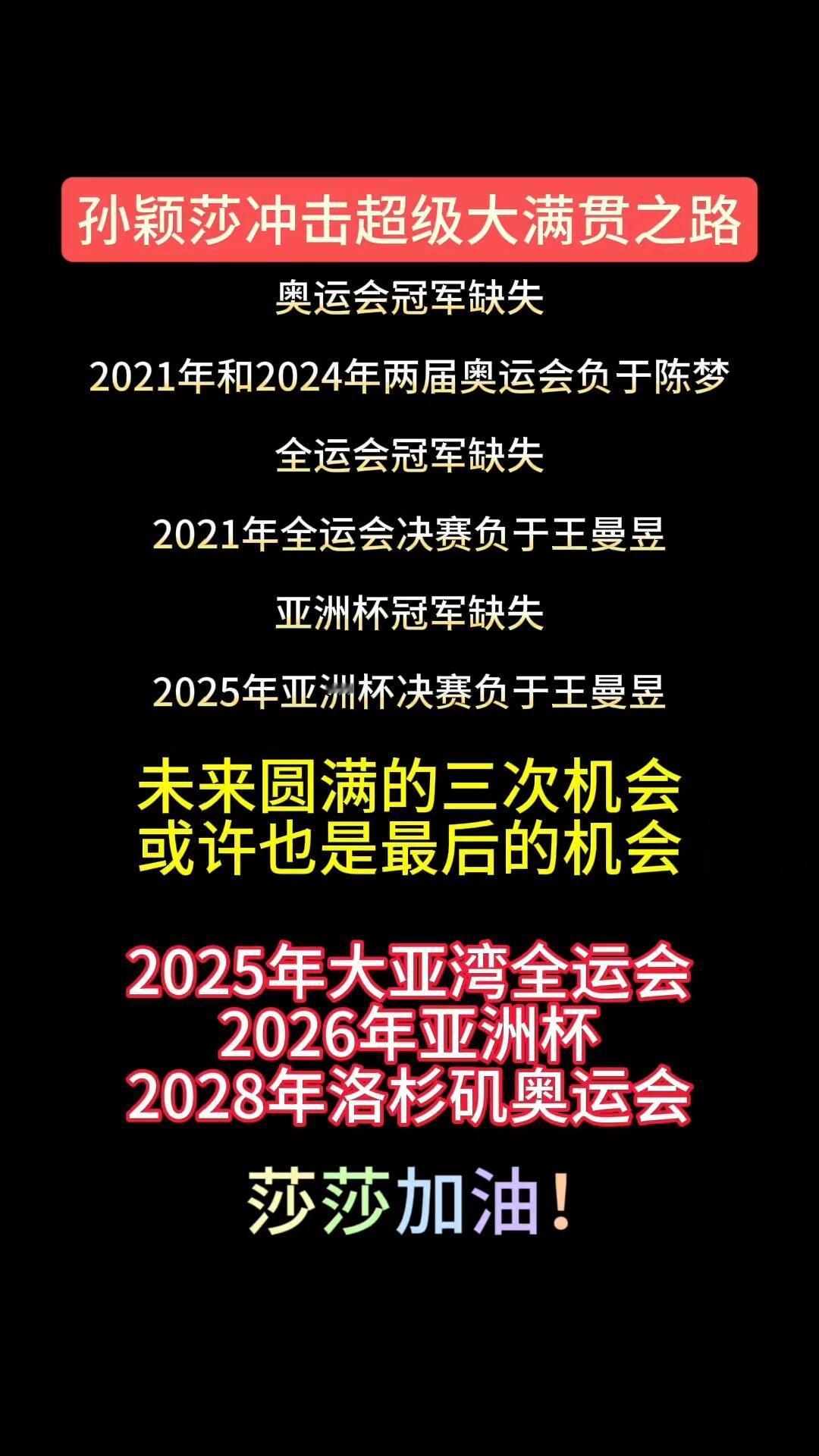 莎莎错失的几次重要冠军，现在何尝不是一种圆满，巴黎奥运，粉丝和球迷高高升起，央妈