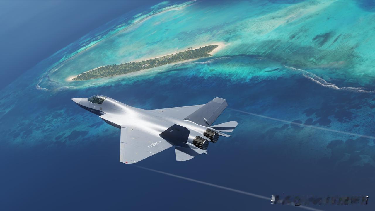 [呲牙笑][赞]歼35巡逻南沙诸岛（设想图）～歼35的生产应该多多益善，不但有质