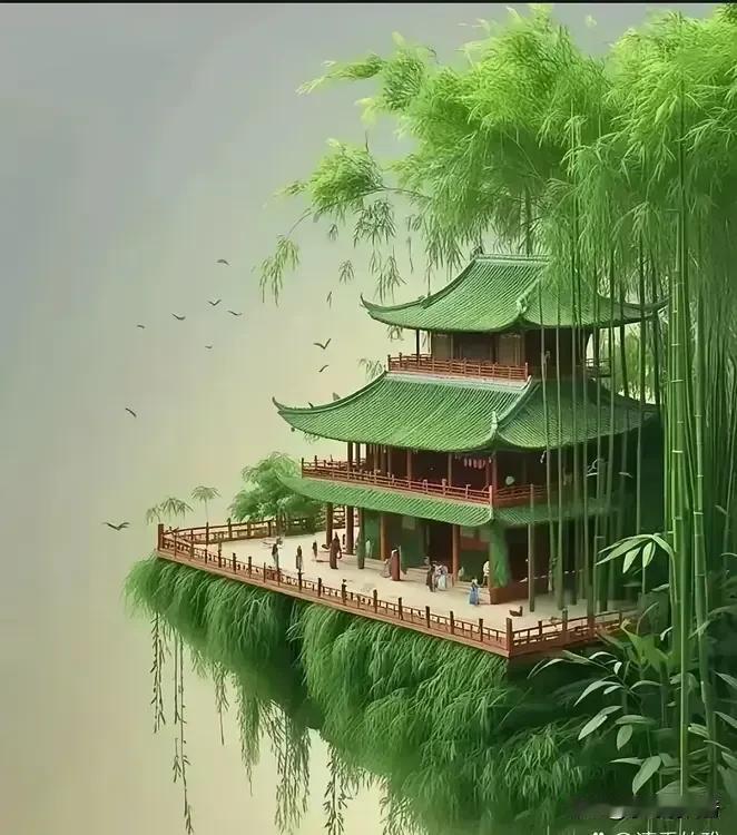 《念奴娇·禅意古寺》翠峰环绕，古寺隐、禅意盎然林樾。梦幻仙踪，心自静，一树菩