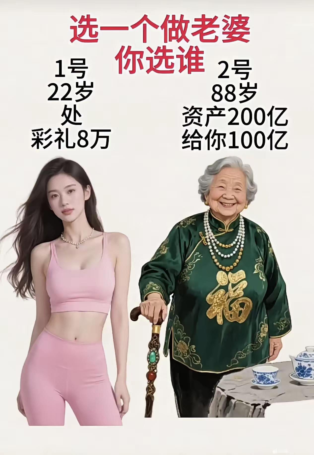 选一个做老婆，阁下如何选？