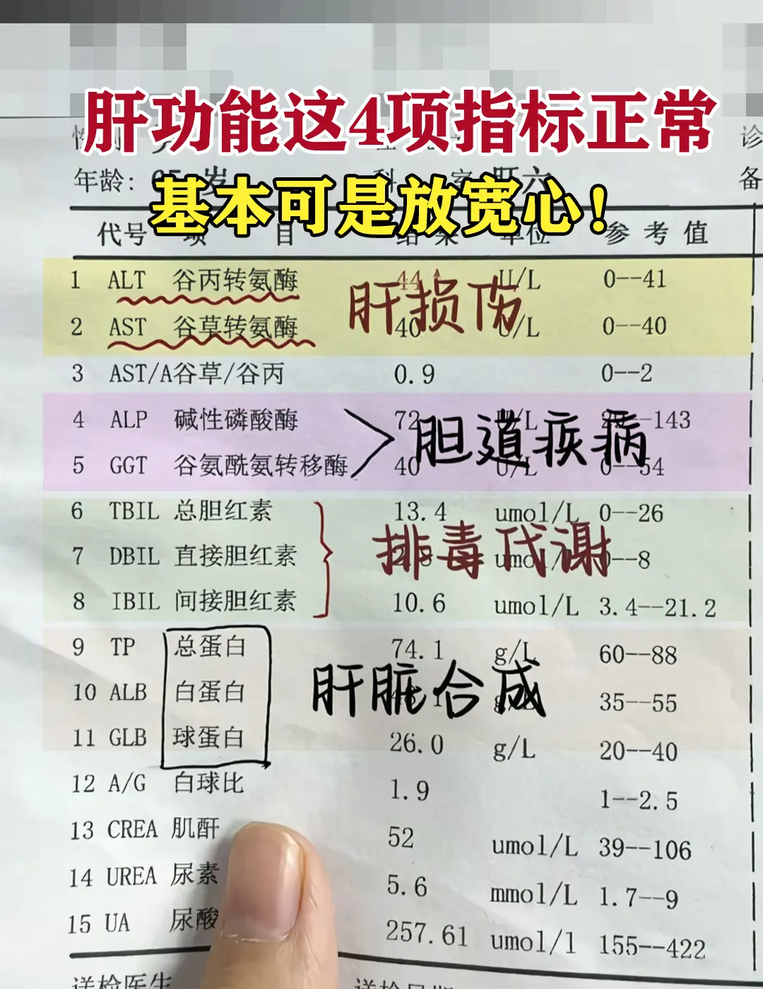 最近发现大家发化验单的比较多，趁着下午休息给大家统一说一下肝功能怎么看...