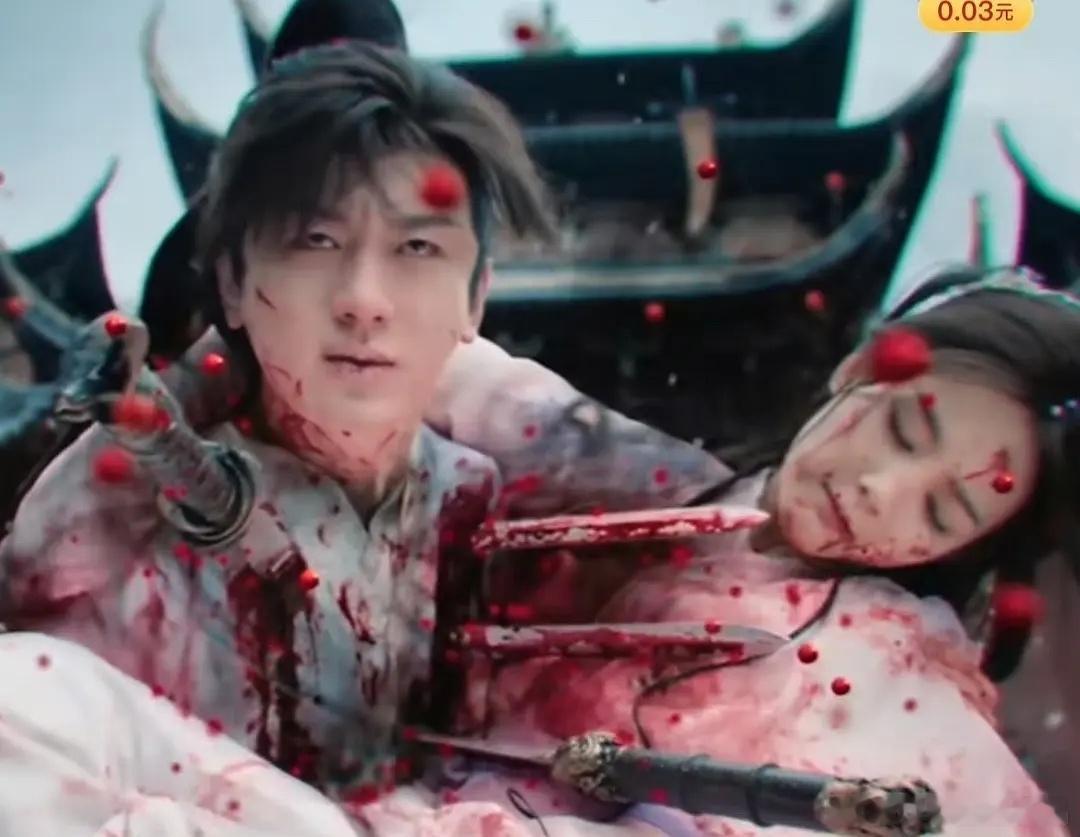 这个场面，李一桐演起来很累，被抱的姿势很不舒服，那个剑随时都要戳她的脸。“抱着爱