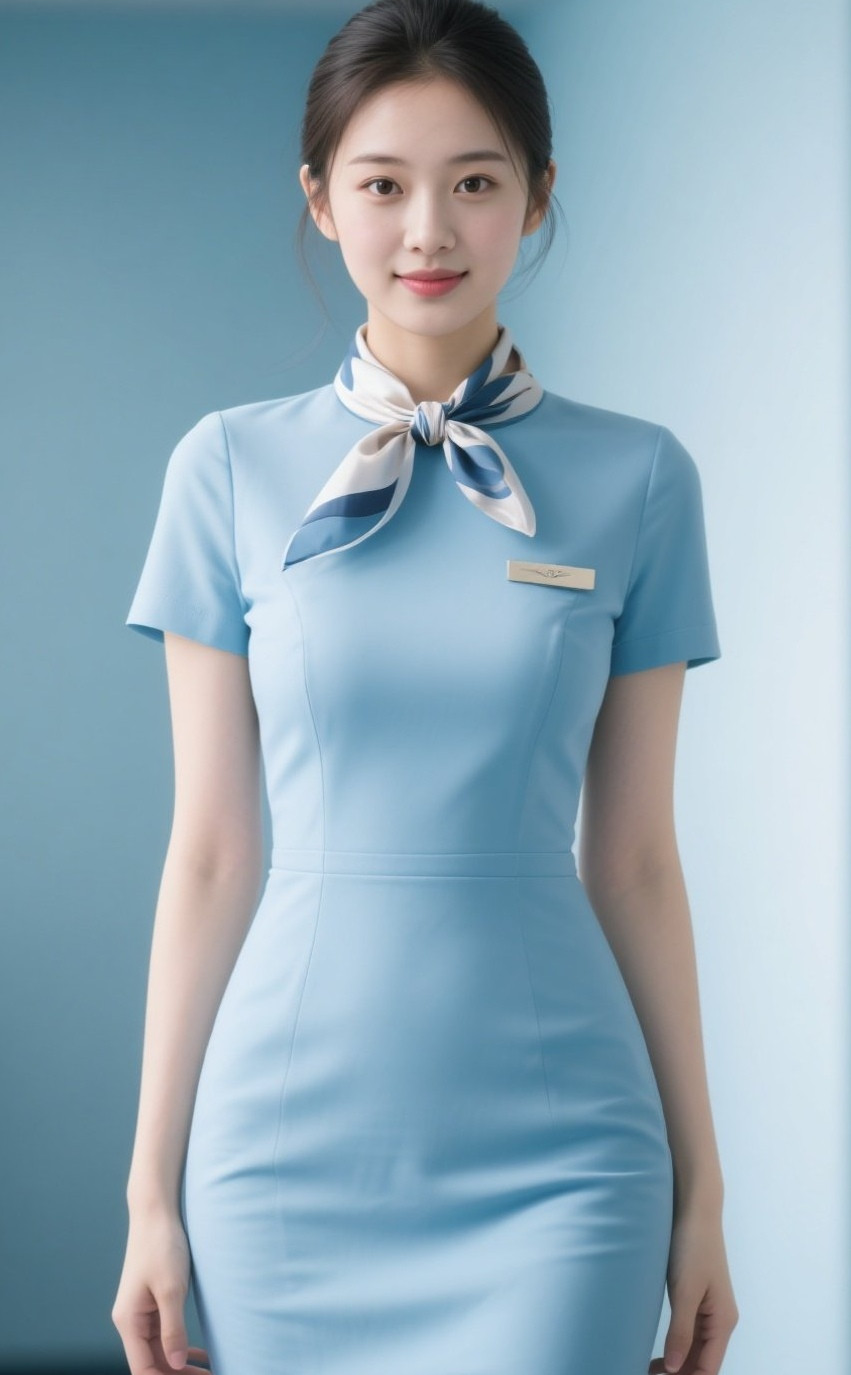 美眉空姐甜美可人，如沐春风
