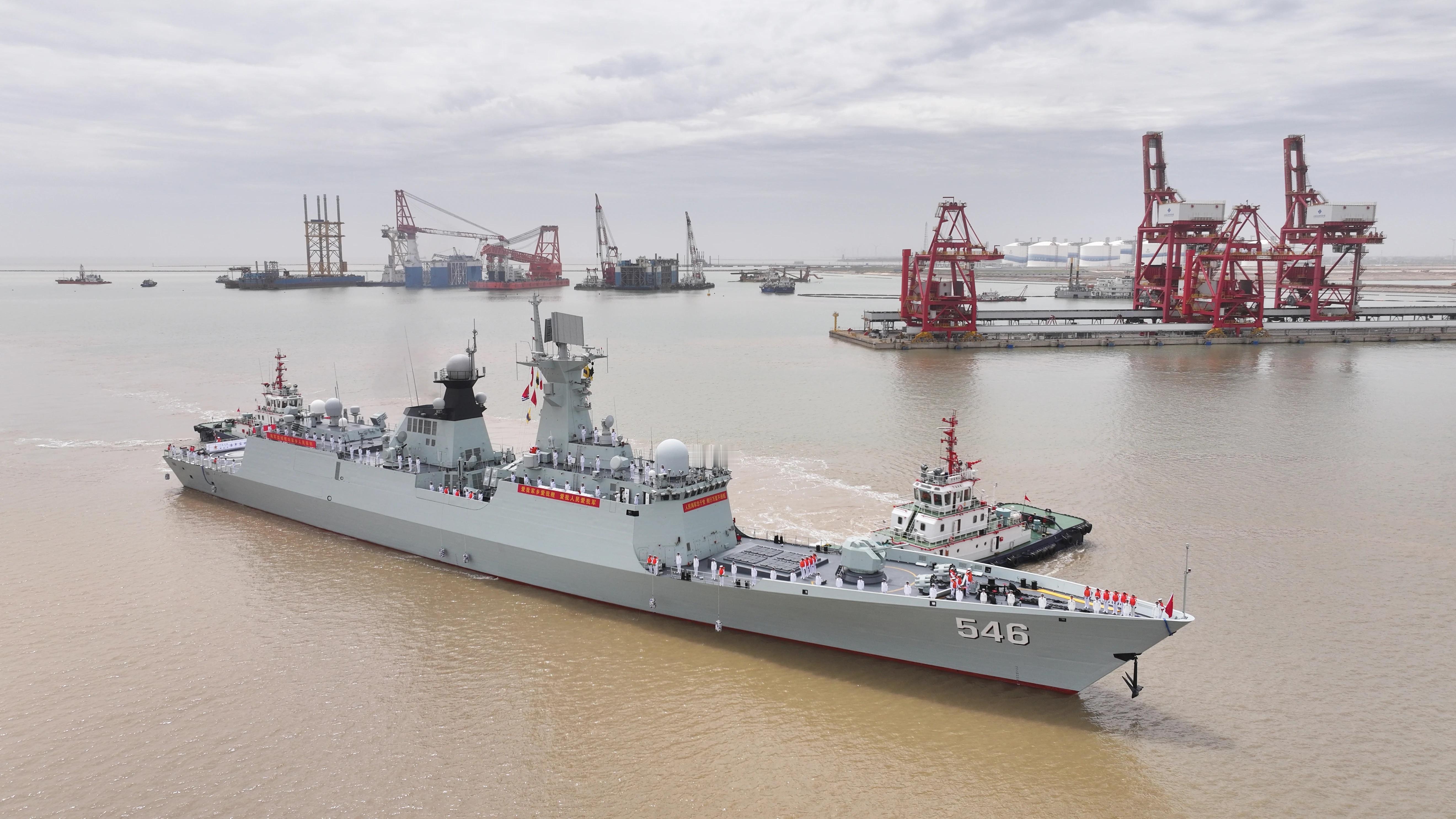 大图，054A盐城舰靠泊盐城港滨海港区烽火问鼎计划中国海军