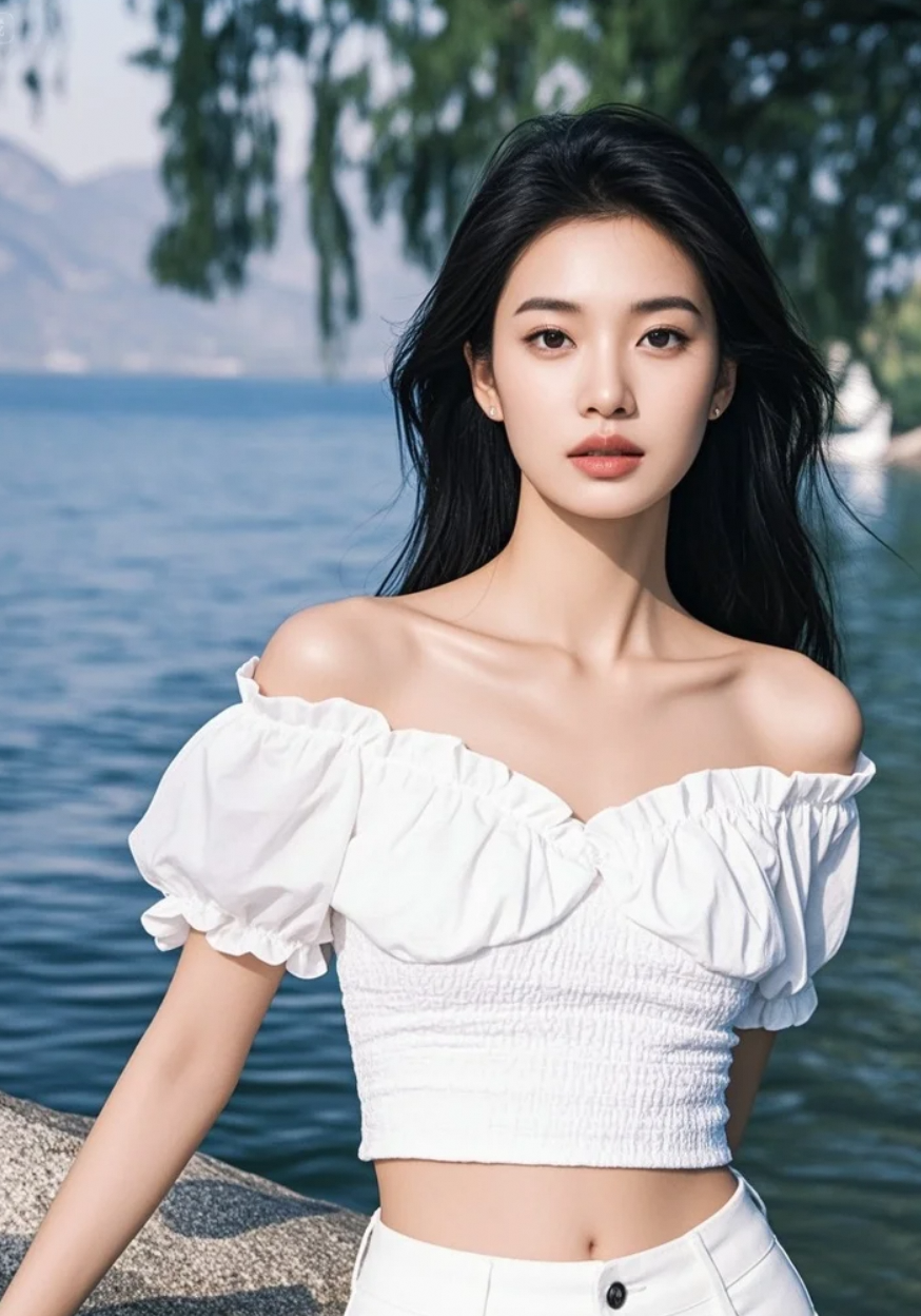湖光里的倩影，是心动的形状。