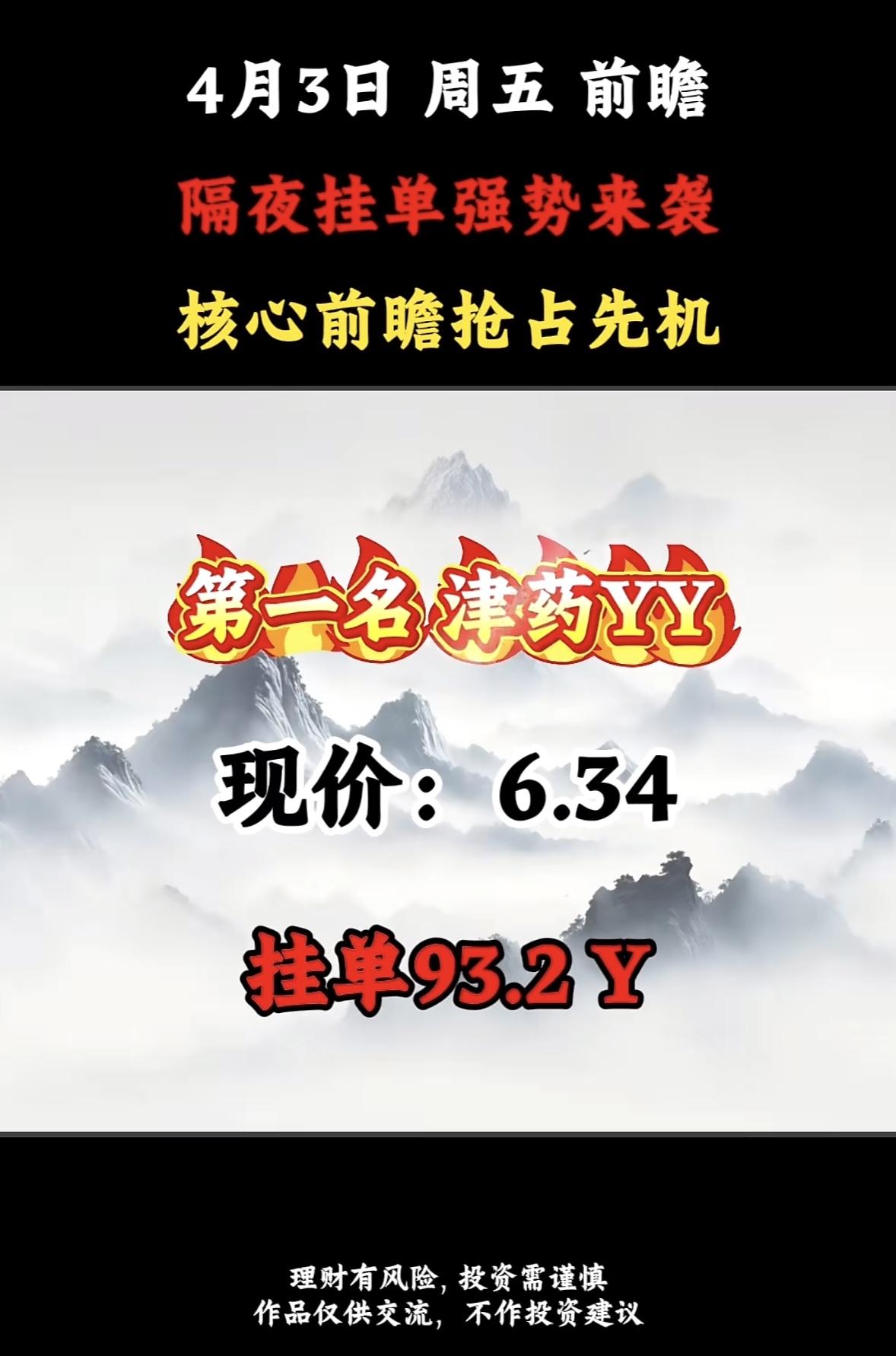 4月3日周五暗盘隔夜挂单排行榜出炉4月这投资市场可太刺激了，4月3日隔夜挂单