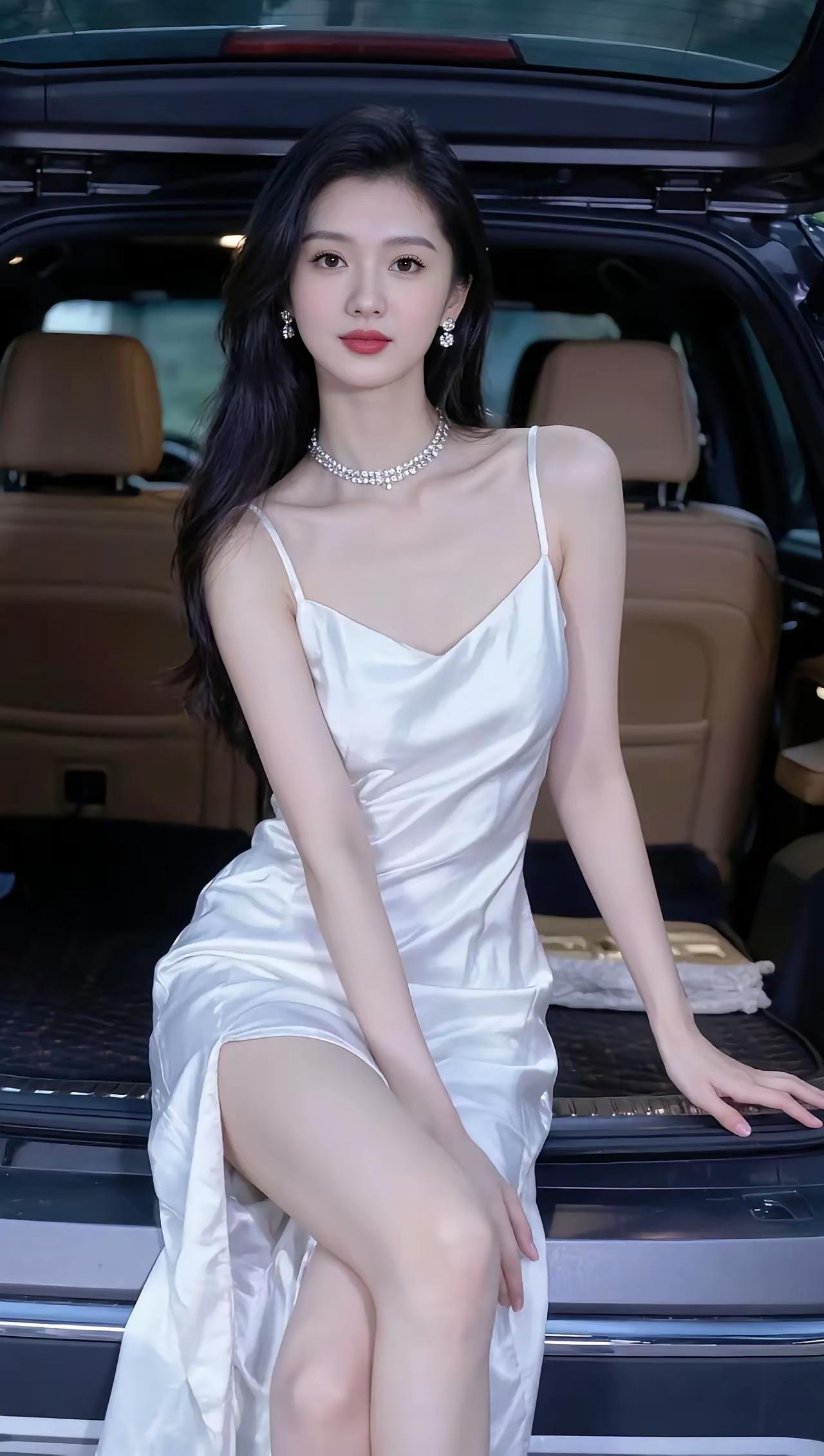 下班不想回家，就坐在后备箱吹吹风。白裙配晚风，暂时忘掉KPI和琐碎，这一