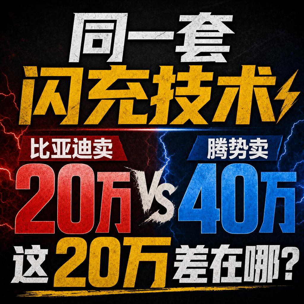 同一闪充技术，比亚迪与腾势价差20万差在哪？同一套闪充技术，比亚迪卖20万，腾