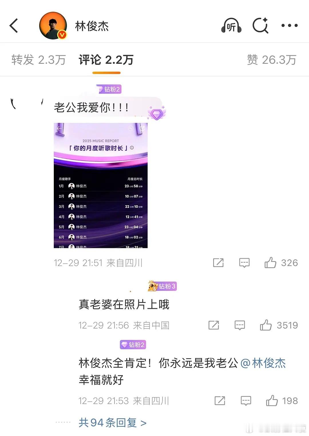 林俊杰官宣评论区，不得不说粉丝精神状态太强大了，什么样的精神状态能叫他老公🤣