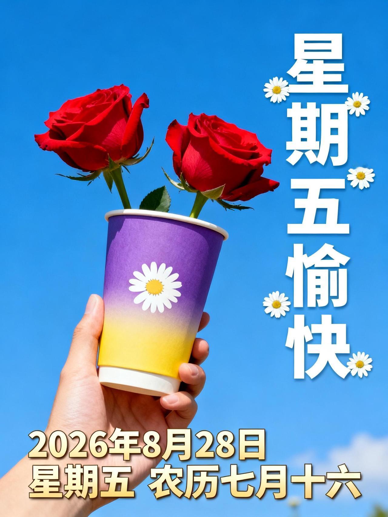 周五早安🌻！迎着清晨的微光，开启8月28日崭新的一天。季节流转，暑气渐消，处处